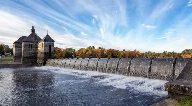 waterfall dam in Framingham, Massachusetts