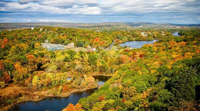 aerial view of Connecticut River near New Britain Connecticut