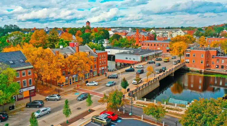 aerial view of downtown Dover, New Hampshire