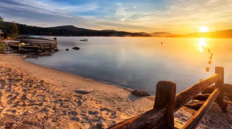 beach near Durham, New Hampshire at sunset