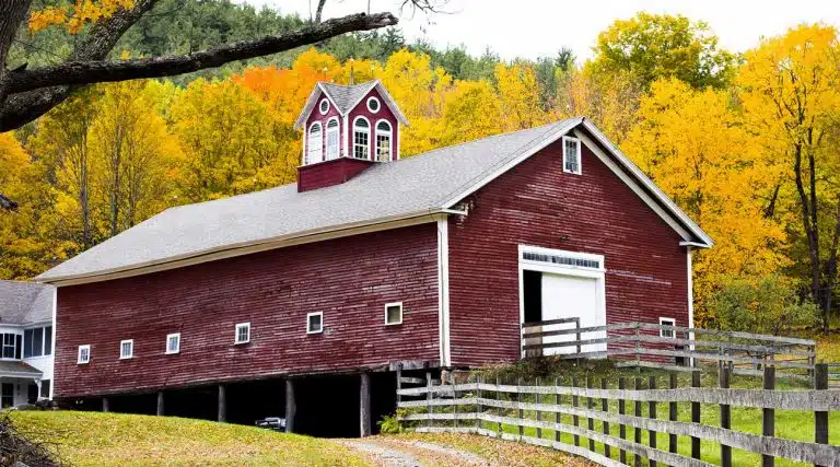 barn atop a hill in Goffstown, New Hampshire