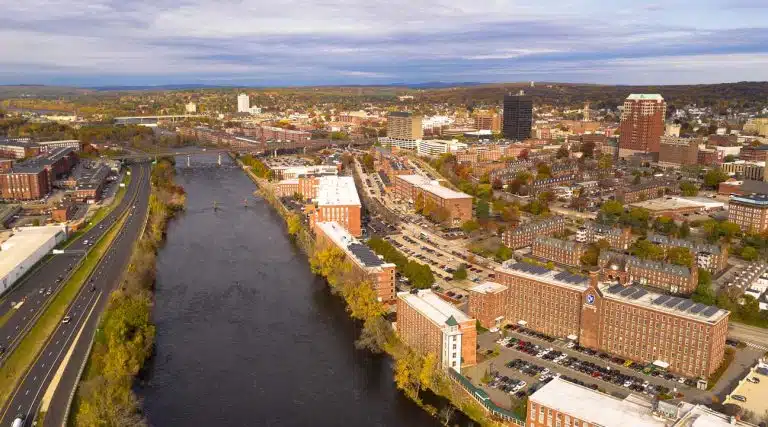 Aerial View New Hampshire Merrimack River