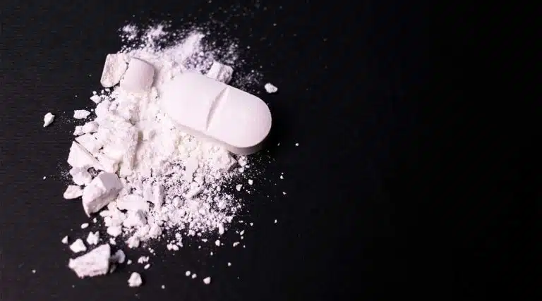 crushed white pills