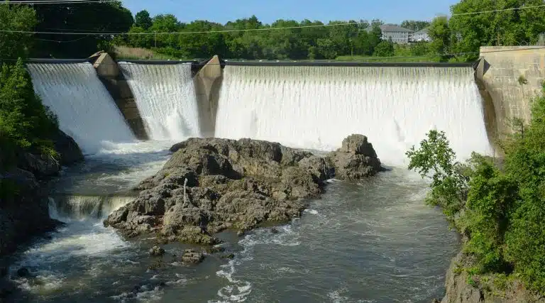 Water falls near Essex, Vermont