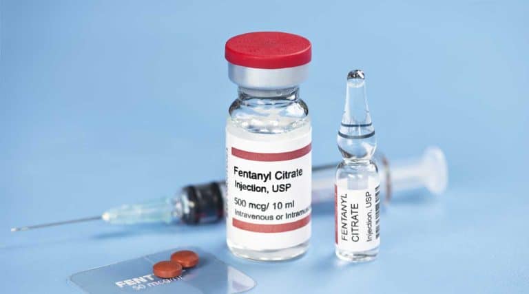 Various Types Of Fentanyl, viles, liquids, patches, injections, powder