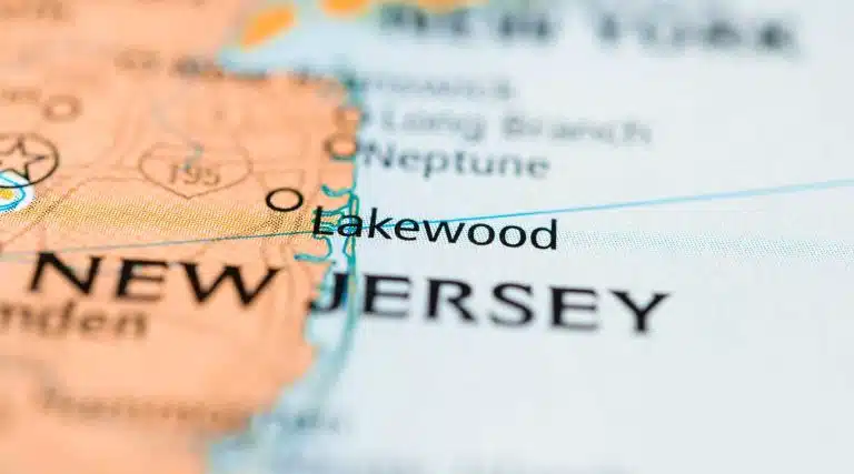 Lakewood New Jersey on a map