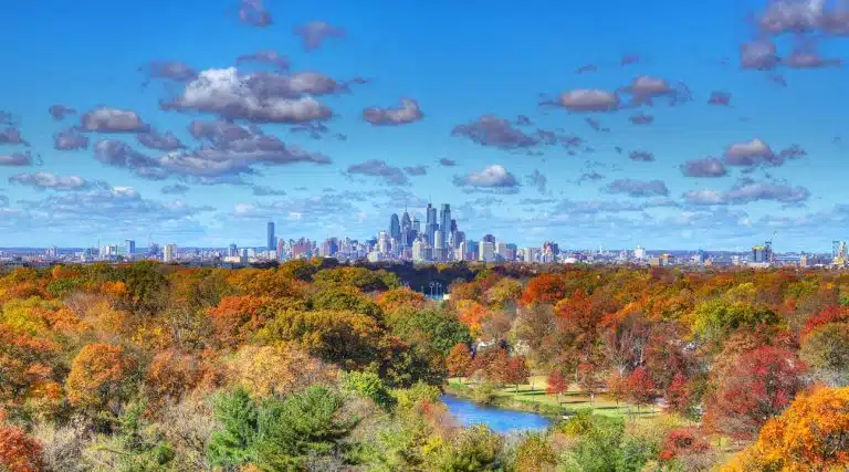 view of the city from outskirts of Manchester, New Jersey