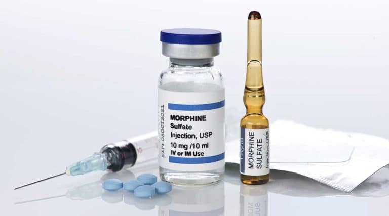 various methods of morphine abuse injecting syringe, snorting pills, plugging and smoking morphine