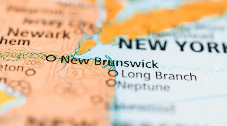 Map of New Brunswick, New Jersey