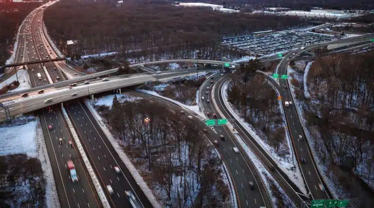 aerial view of the highway interstate near Wayne, New Jersey