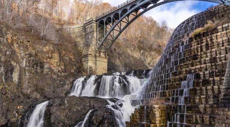 waterfall dam bridge near Cortlandt, New York