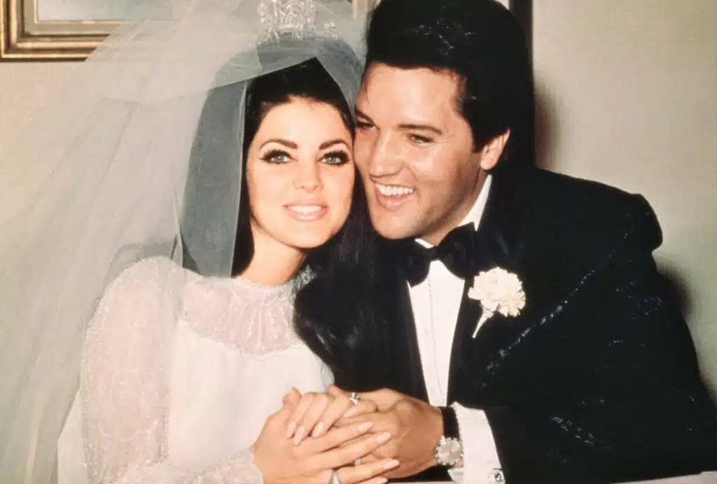 Elvis Presley and his wife Priscilla